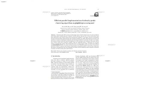 Efficient parallel implementation of a density peaks clustering algorithm on graphics processing unit∗